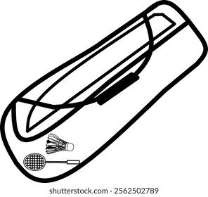 Badminton bag icon vector illustration of sports equipment. 