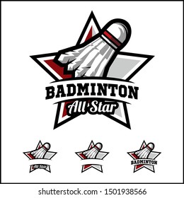 Badminton-Ball, All-Star-Logo-Vektorillustration