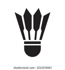 Icono del vector negro de la bola de Badminton