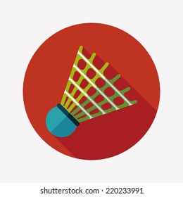 badminton ball flat icon with long shadow,eps10