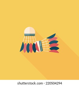 badminton ball flat icon with long shadow,eps10