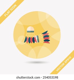 badminton ball flat icon with long shadow,eps10