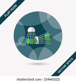 badminton ball flat icon with long shadow,eps10