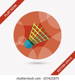 badminton ball flat icon with long shadow,eps10