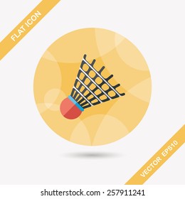 badminton ball flat icon with long shadow,eps10
