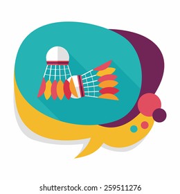 badminton ball flat icon with long shadow,eps10