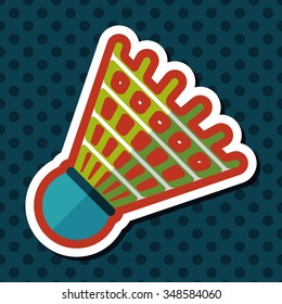 badminton ball flat icon with long shadow,eps10