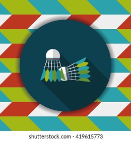 badminton ball flat icon with long shadow,eps10
