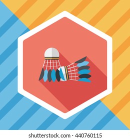 badminton ball flat icon with long shadow,eps10