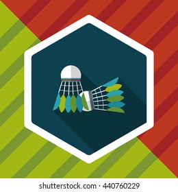 badminton ball flat icon with long shadow,eps10