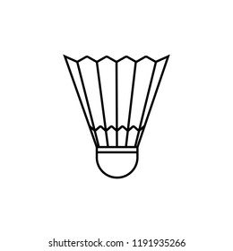 Badminton ball icon vector. Line badminton symbol. Trendy flat outline ui sign design. Thin linear graphic pictogram. Logo illustration. Eps10.