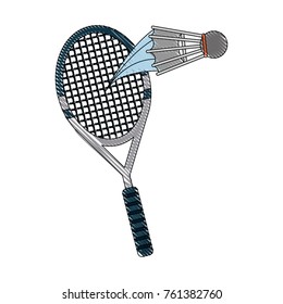 Badminton ball and racket