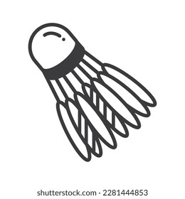 badminton ball sports doodle isolated icon