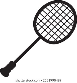 Vector de diseño de silueta de icono de murciélago de bádminton