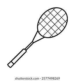 badminton bat vector design line art