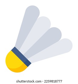 Badminton birdie icon, flat design of shuttlecock