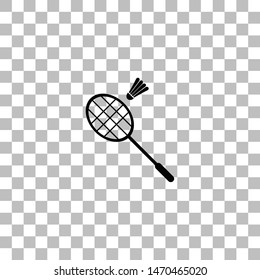 Badminton. Black flat icon on a transparent background. Pictogram for your project