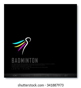 Badminton Black Freehand Sketch Graphic Design Vector Illustration EPS10
