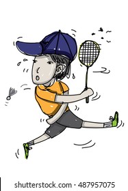 badminton cartoon vector