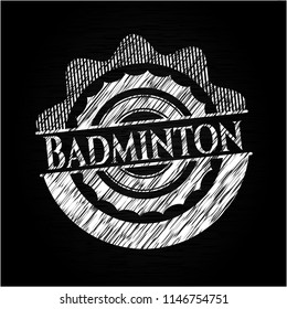 Badminton chalkboard emblem