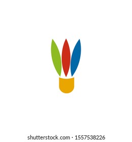 Badminton championship logo design inspiration with shuttlecock icon illustration template 