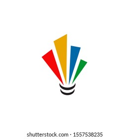 Badminton championship logo design inspiration with shuttlecock icon illustration template 