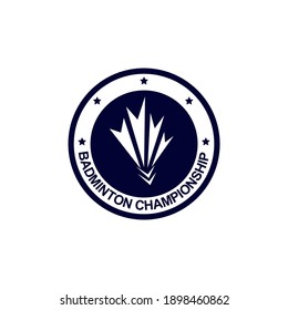 Plantilla vectorial de diseño del logotipo del campeonato de Badminton