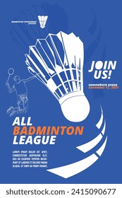 Badminton championship poster  for sport event