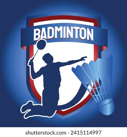 Badminton championship poster  for sport event