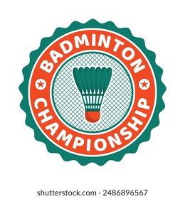 Badminton club championship logo emblem design illustration