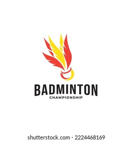 Badminton club logo design template, Badminton tournaments logotype concept. Badminton team identity isolated on white Background, Abstract sport symbol design vector illustrations