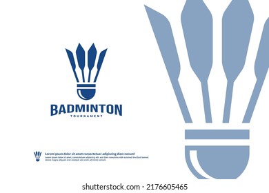 Badminton club logo template, Badminton tournaments logotype concept. Club team identity isolated on white Background, Abstract sport symbol design vector illustration