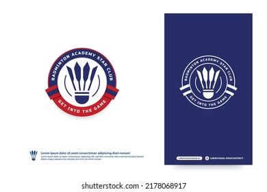 Badminton Club Logo Template, Badminton Tournaments Logotype Concept. Club Team Identity Isolated On White Background, Abstract Sport Symbol Design Vector Illustration