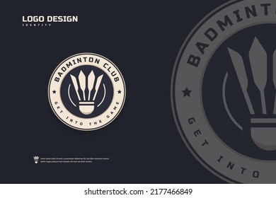 Badminton club logo, Badminton tournament emblems template. Sport team identity, Abstract badge design vector illustrations