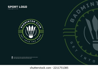 Badminton club logo, Badminton tournament emblems template. Sport team badge vector design