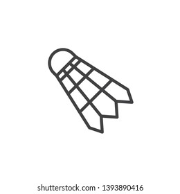 Badminton cock line icon. linear style sign for mobile concept and web design. Shuttlecock, bird or birdie outline vector icon. Symbol, logo illustration. Pixel perfect vector graphics