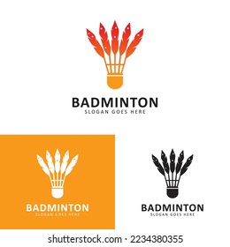 badminton competition logo template design. vector illustration