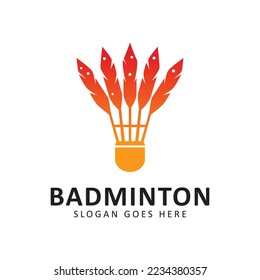 badminton competition logo template design. vector illustration