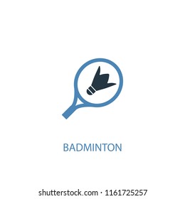 badminton concept 2 colored icon. Simple blue element illustration. badminton concept symbol design from Sport set. Can be used for web and mobile UI/UX
