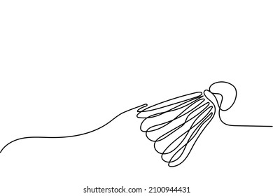 diseño vectorial del logotipo de bloqueo continuo de línea de badminton