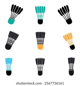 Badminton Cork bundle, shuttlecock bundle, Badminton Cork, sports logo, shuttlecock, badminton game, badminton icon, shuttlecock icon illustration, Sports Equipment Photography, vector icon,