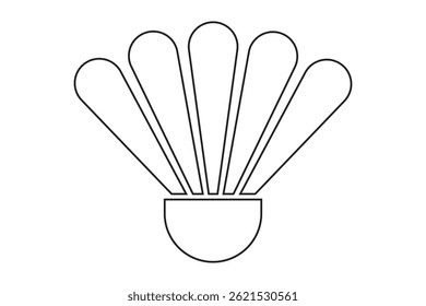 Vector de corcho de bádminton, icono sobre fondo blanco.