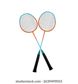 Badminton couple bat vector illustration