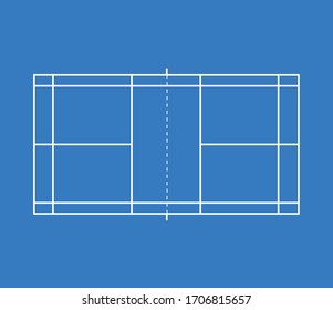 Badminton Court Field Plan Markings Stock Vector (Royalty Free ...