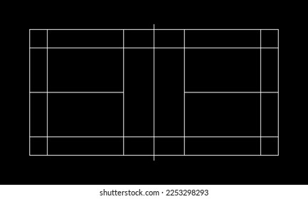 Badminton Court Field For Website, Infographic, Background, News Sport Illustration or for Graphic Design Element. Vector Illustration