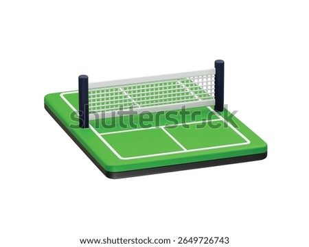 Badminton court icon 3d rendering illustration