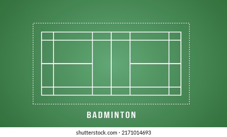 Badminton Court Indoor,  Sports Wallpaper With Copy Space  ,  Illustration Vector EPS 10