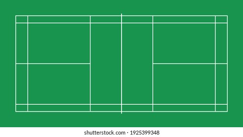 Badminton court isolated vector illustration. - Shutterstock ID 1925399348