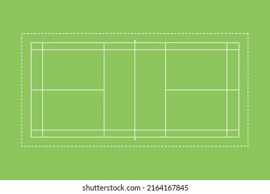 Badminton court isolated vector illustration