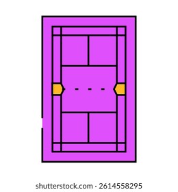 badminton court line icon vector. badminton court sign. isolated symbol illustration